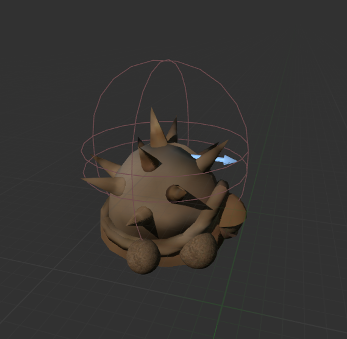 A screenshot of the turtle enemy as it appears in the Unreal Editor