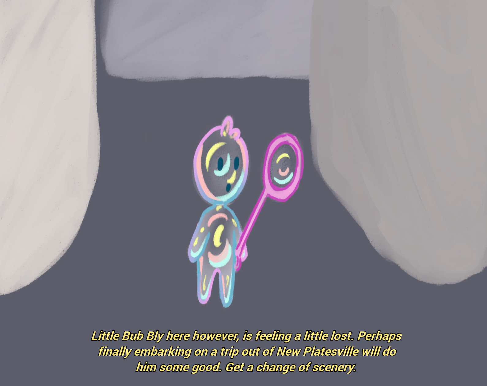 Part of the opening cutscene, Bub Bly