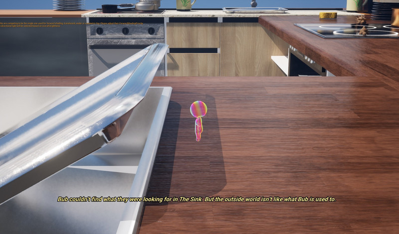 A preview of a 2.5D game where you play as an anthropomorphic soap bubble and fight monsters made of dirt