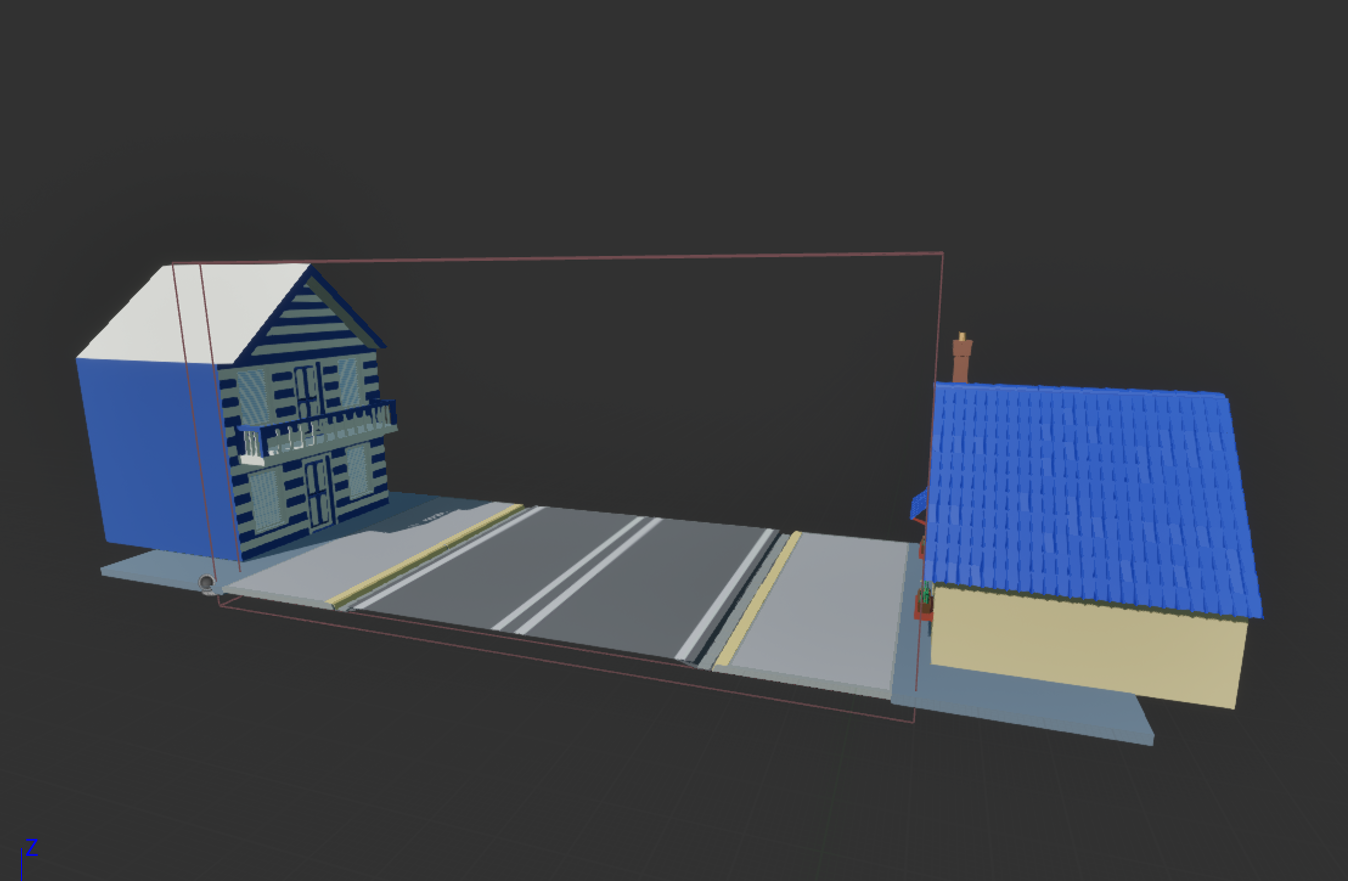 A portion of street as it appears in the Unreal editor
