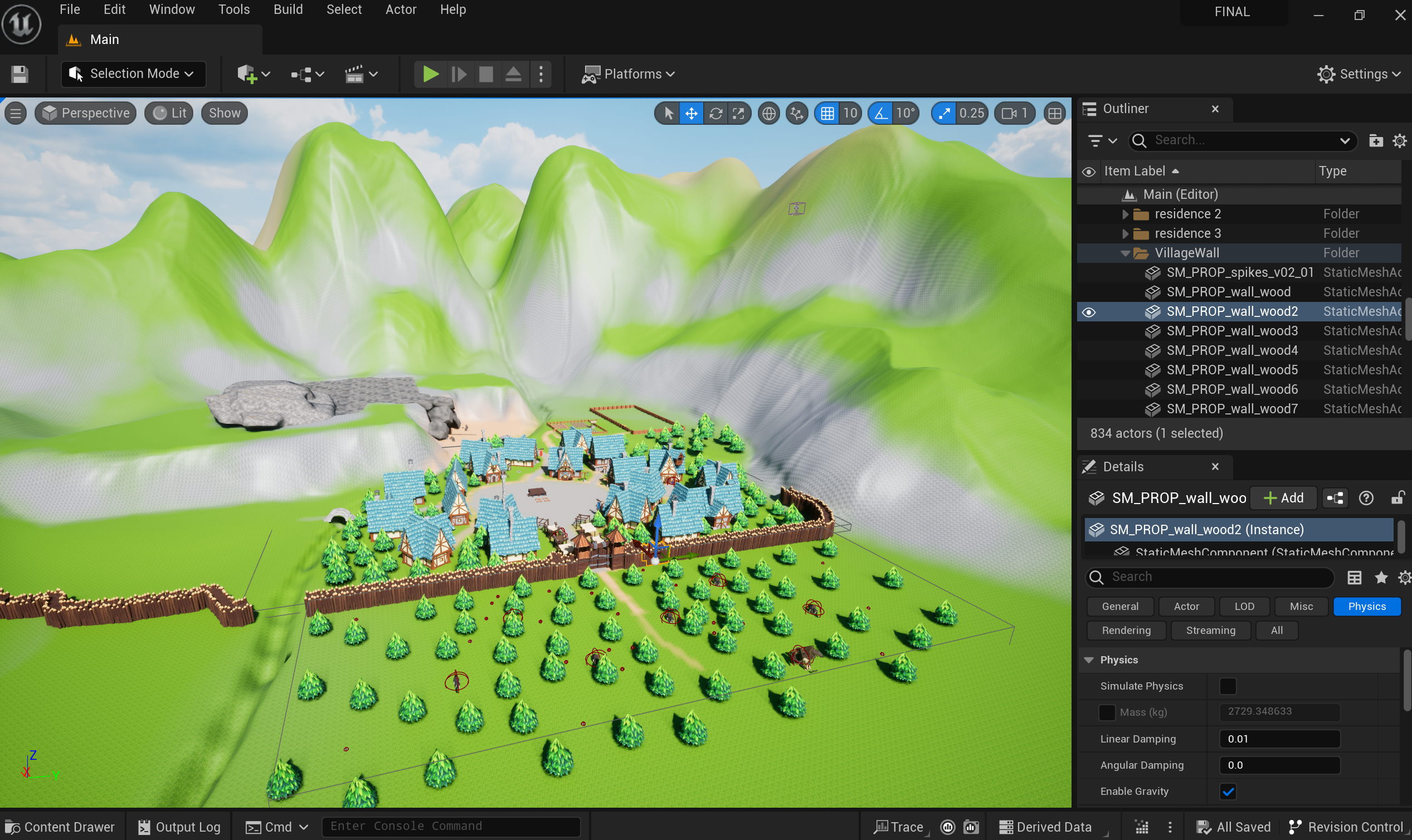 The town the game takes place in as seen in the Unreal editor
